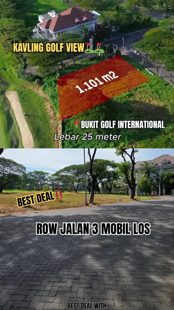 SUPER SPESIAL! JUAL KAVLING BUKIT GOLF INTERNATIONAL! WIDE GOLF VIEW!