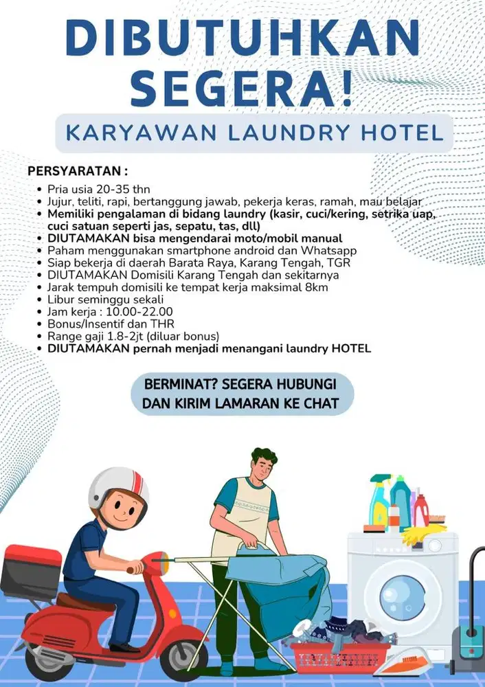 KARYAWAN LAUNDRY HOTEL TANGERANG