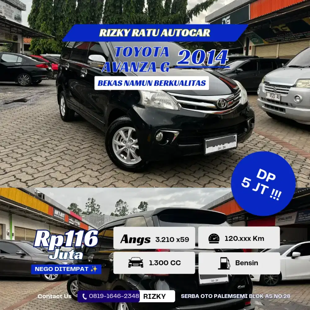 DP 5 JT!!! TOYOTA AVANZA G AT 2014