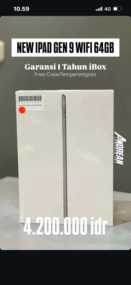 Ipad gen 9 64gb wifi new grey