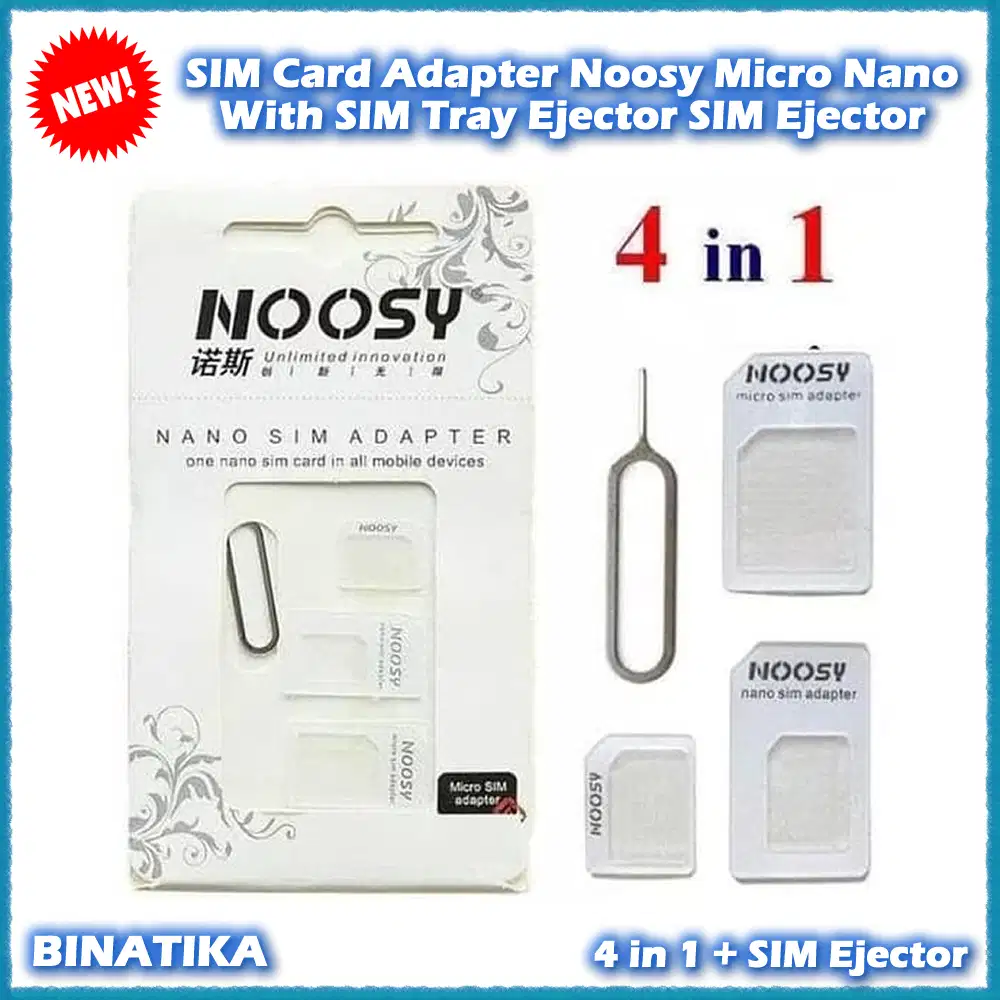SIM Card Adapter Noosy 4in1 Micro Nano + SIM Tray Ejector SIM Ejector