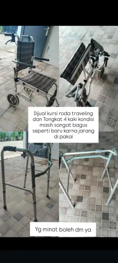Jual Kursi Roda Traveling & Tongkat 4 Kaki Lipat