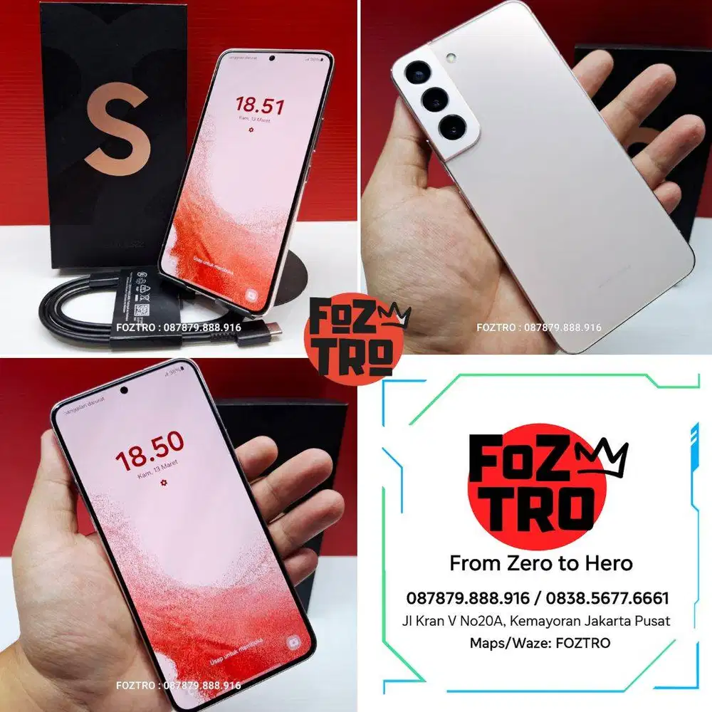 Samsung Galaxy S22 8/256GB Pink Fullset RESMI NO MINUS