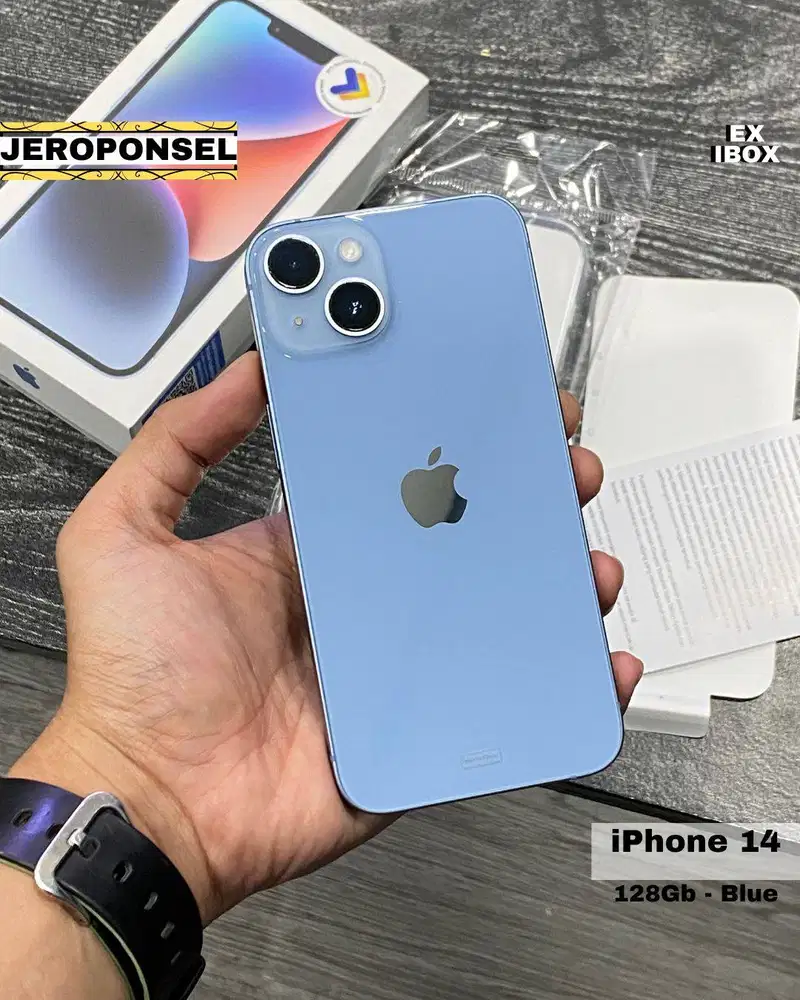 IPHONE 14 128GB BLUE IBOX LIKE A NEW FULL ORIGINAL GARANSI