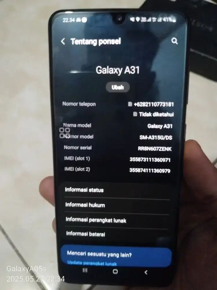 Samsung A31 ram 8/128