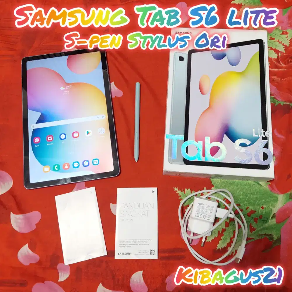 Samsung Galaxy Tab S6 Lite Fullset ORI SEIN Mulus Like New