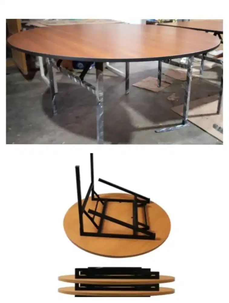 Meja Makan Prasmanan D150/ T75 Standar Meja Lipat IBM Lipat Otomatis