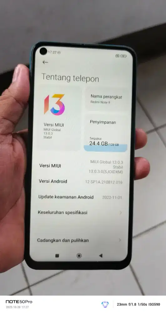 Redmi not 9  ram 6/128 pmkyan ja biasa