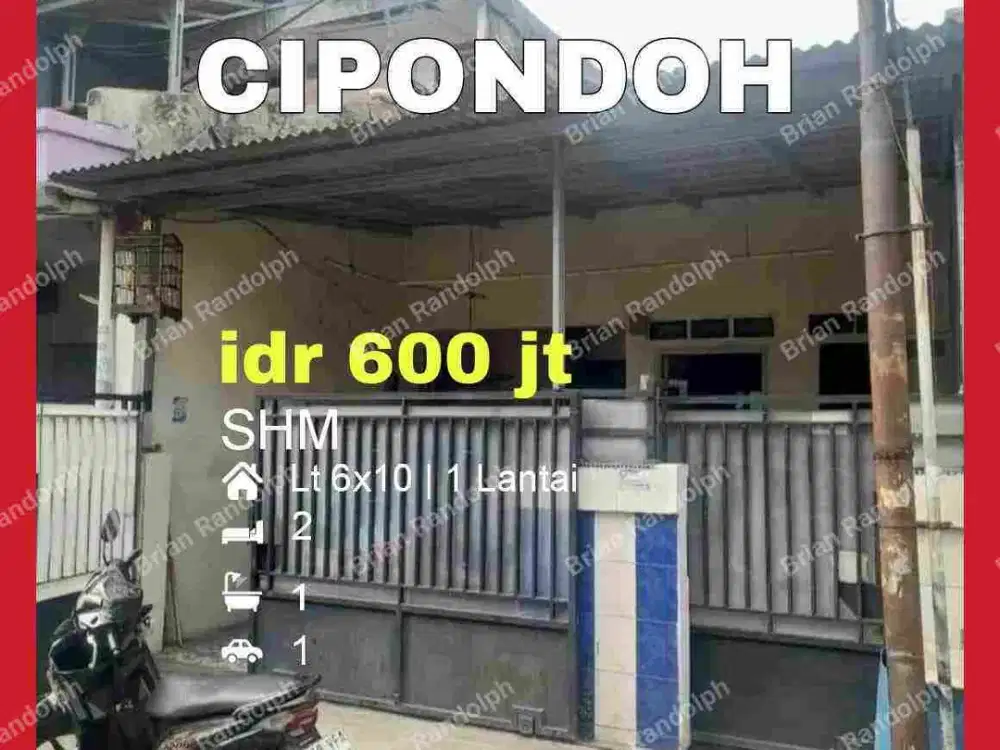 Dijual murah rumah siap huni di cipondoh makmur tangerang