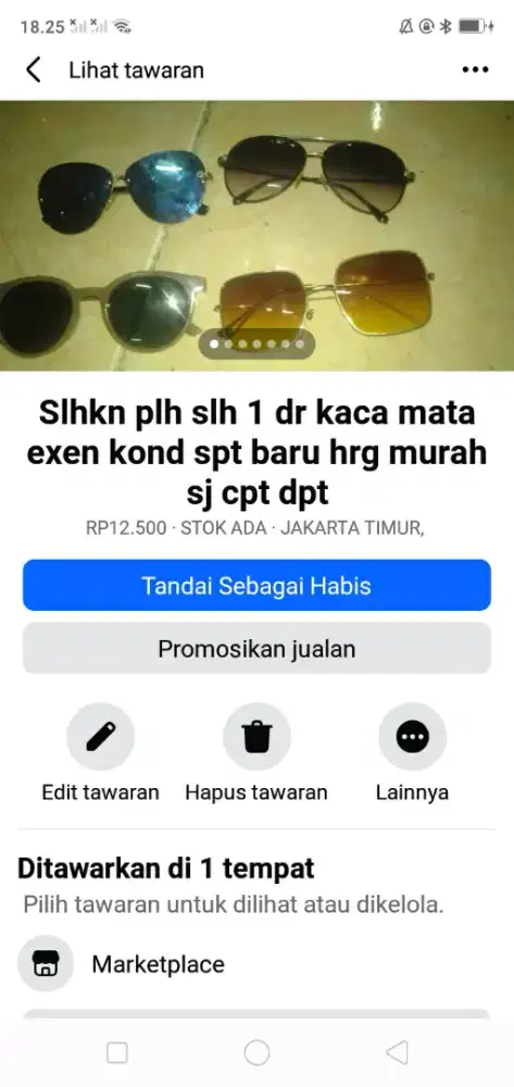 Slhkn plh slh 1 dr kaca mata exen berkualitas kond spt baru mgkn perlu