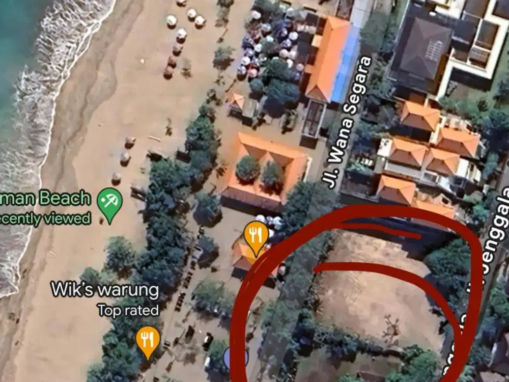 For Sale Tanah Beachfront Langka di Pantai Jerman, Kuta – View Sunset - Lokasi Premium!