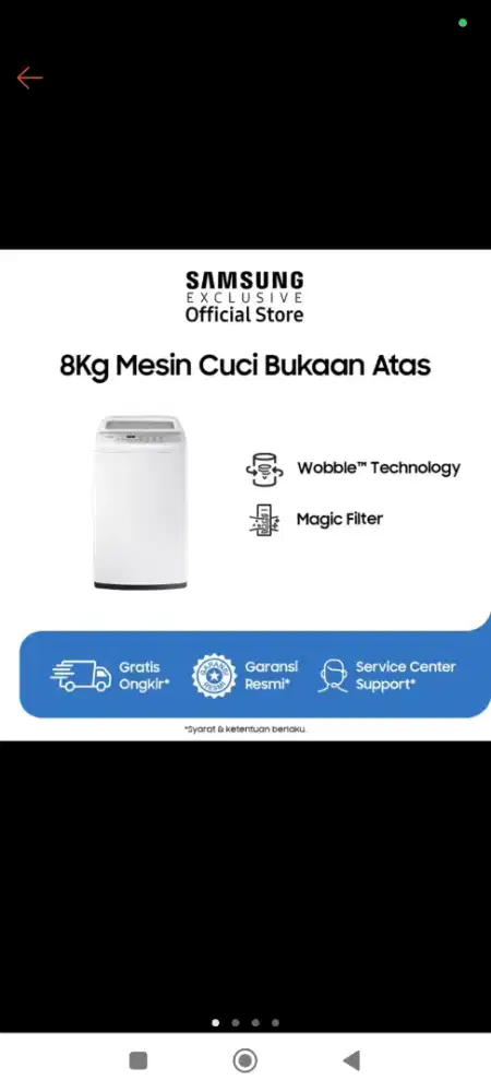 MESIN CUCI MERK SAMSUNG 8KG