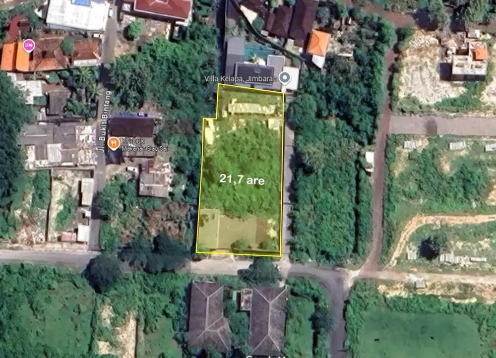 Dijual Tanah Berlokasi Jl Bukit Bintang Jimbaran Bali