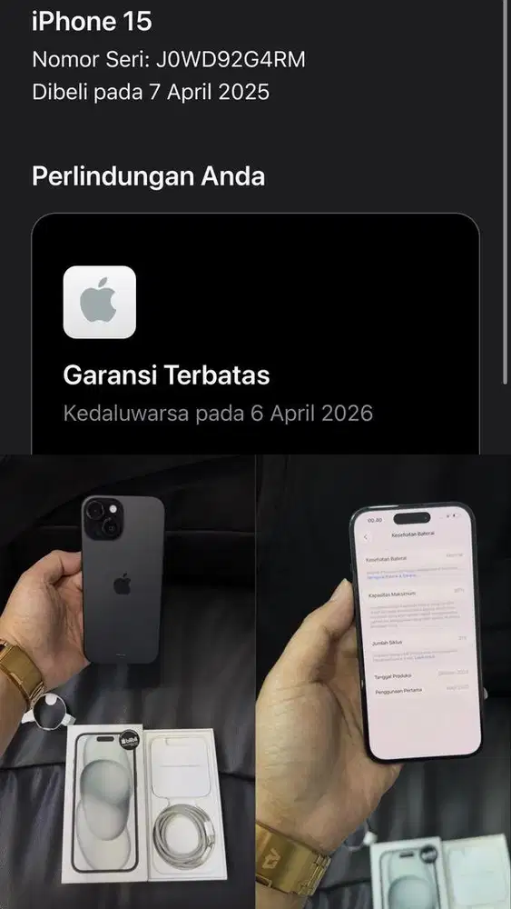 iphone 15 128 garansi ibox mulus!!