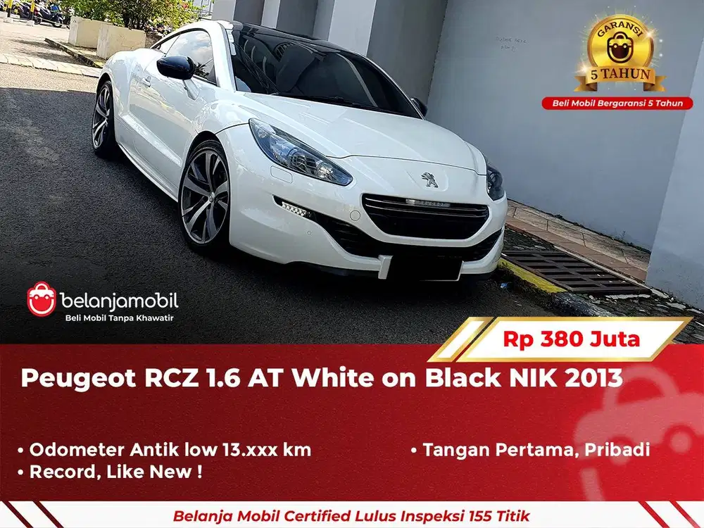 [ ODO ANTIK 13RB ] Peugeot RCZ 1.6 AT White on Black 2013 2014