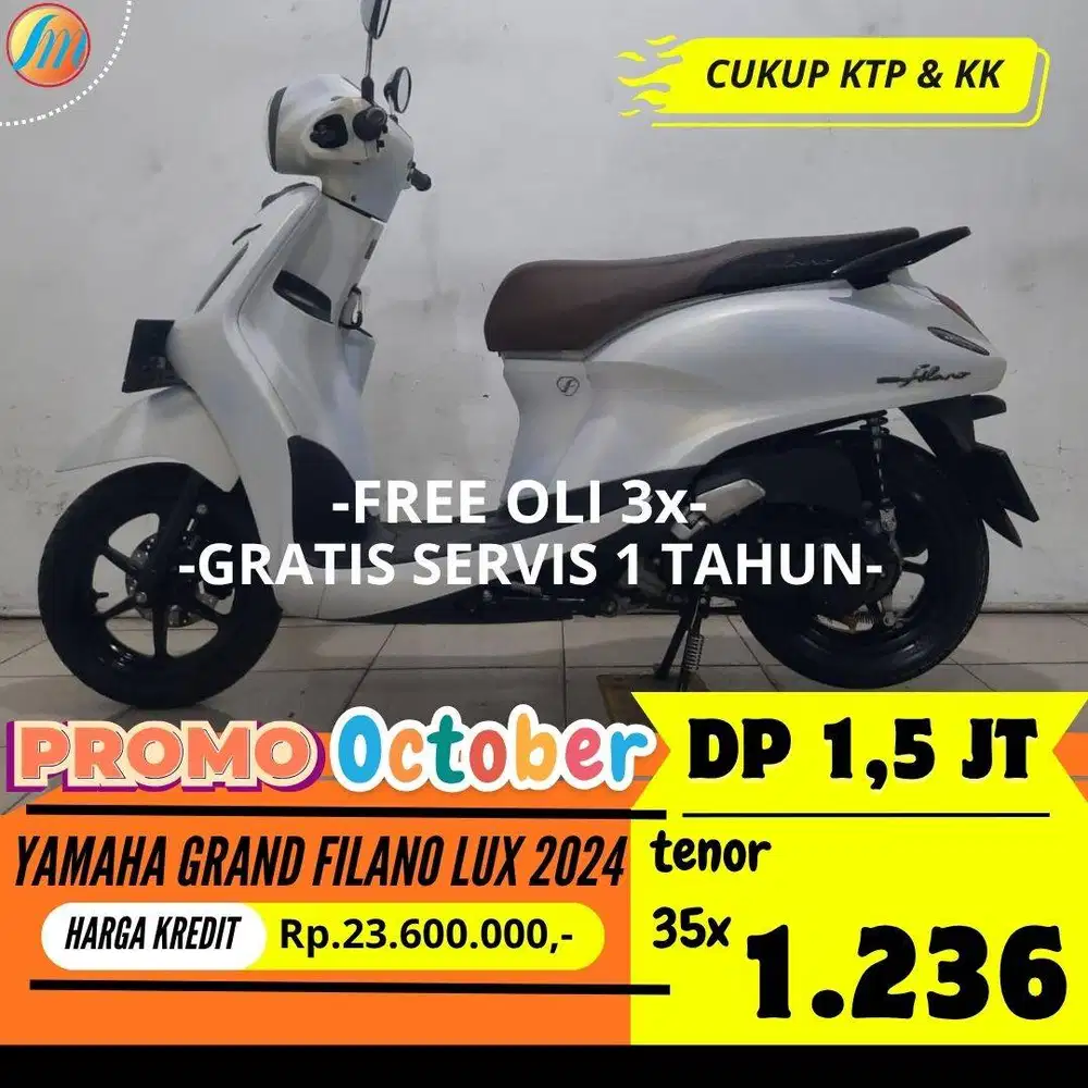 YAMAHA GRAND FILANO LUX 2024 DP 1,5JUTA ANGSURAN SANGAT TERJANGKAU