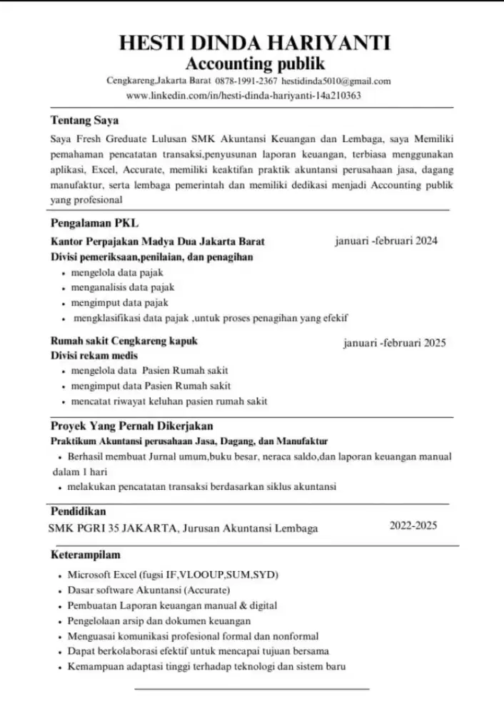 Mencari pekerjaan Admin Berpengalaman