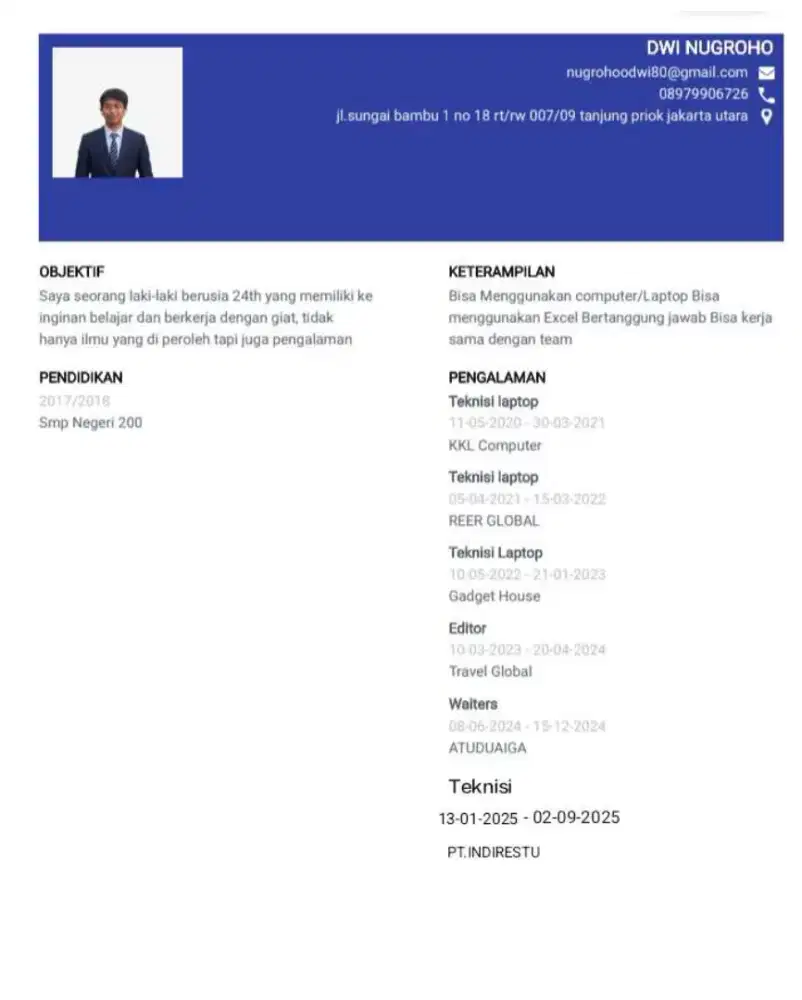 mencari pekerjaan teknisi