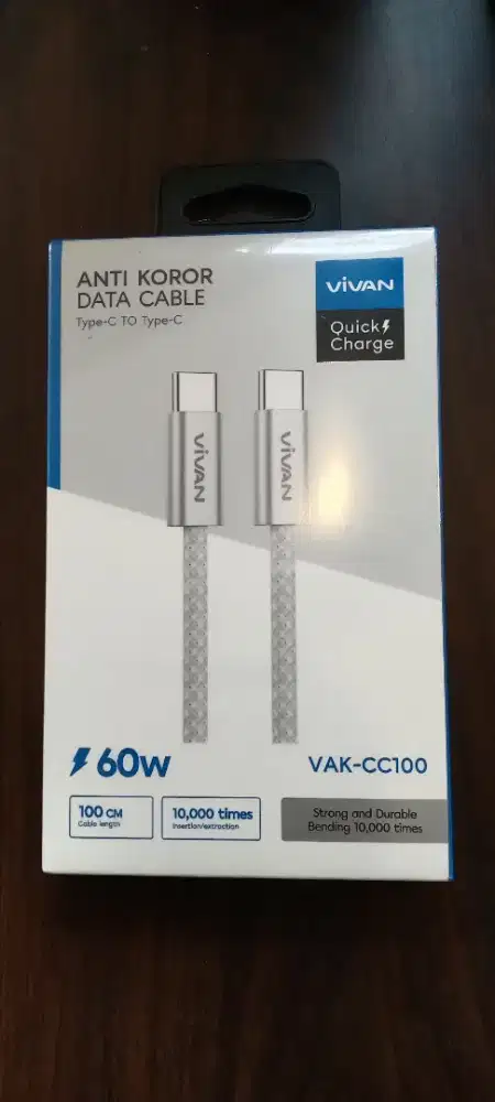 VIVAN VAK-CC100 Kabel Data Type-C to Type-C Fast Charging 60W