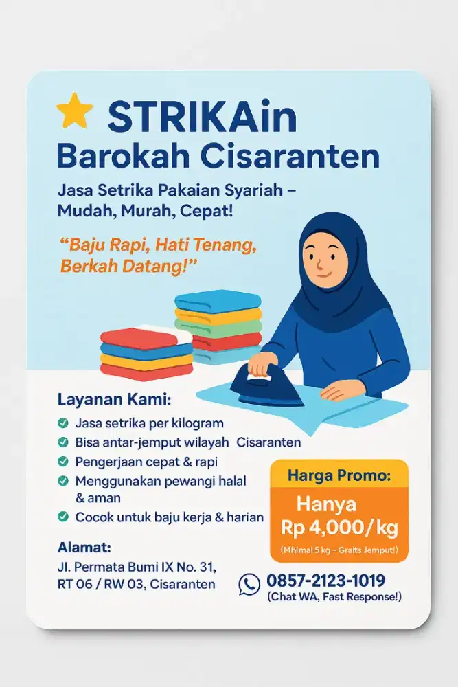 Jasa Setrika Murah & Cepat