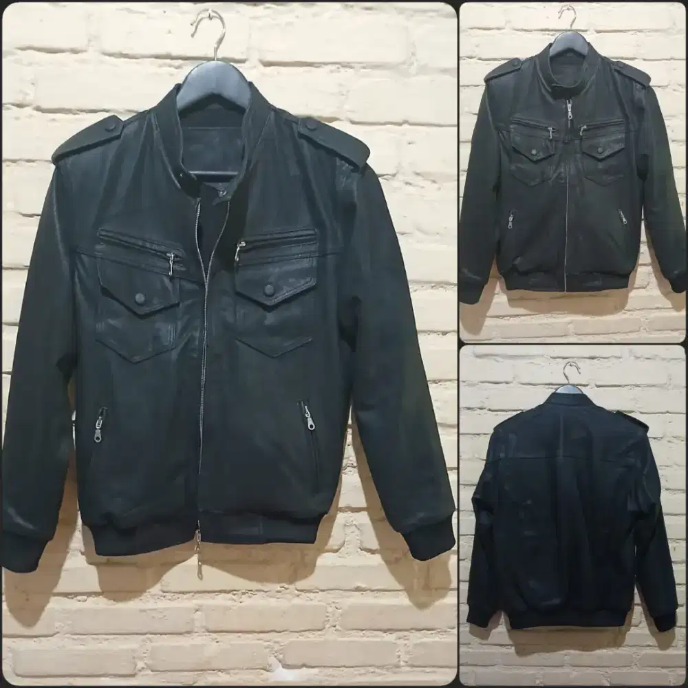 Jaket kulit hitam