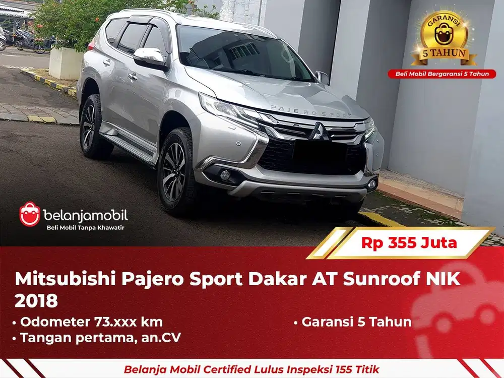 [ GARANSI 5TH ] Mitsubishi Pajero Sport Dakar AT Silver 2018/2019