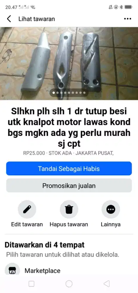 Slhkn plh slh 1 dr besi tutup knalpot ors motor lawas mgkn tertatrik