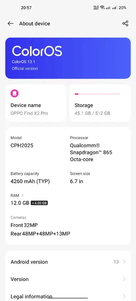 Oppo Find X2 Pro, RAM 24GB /512GB