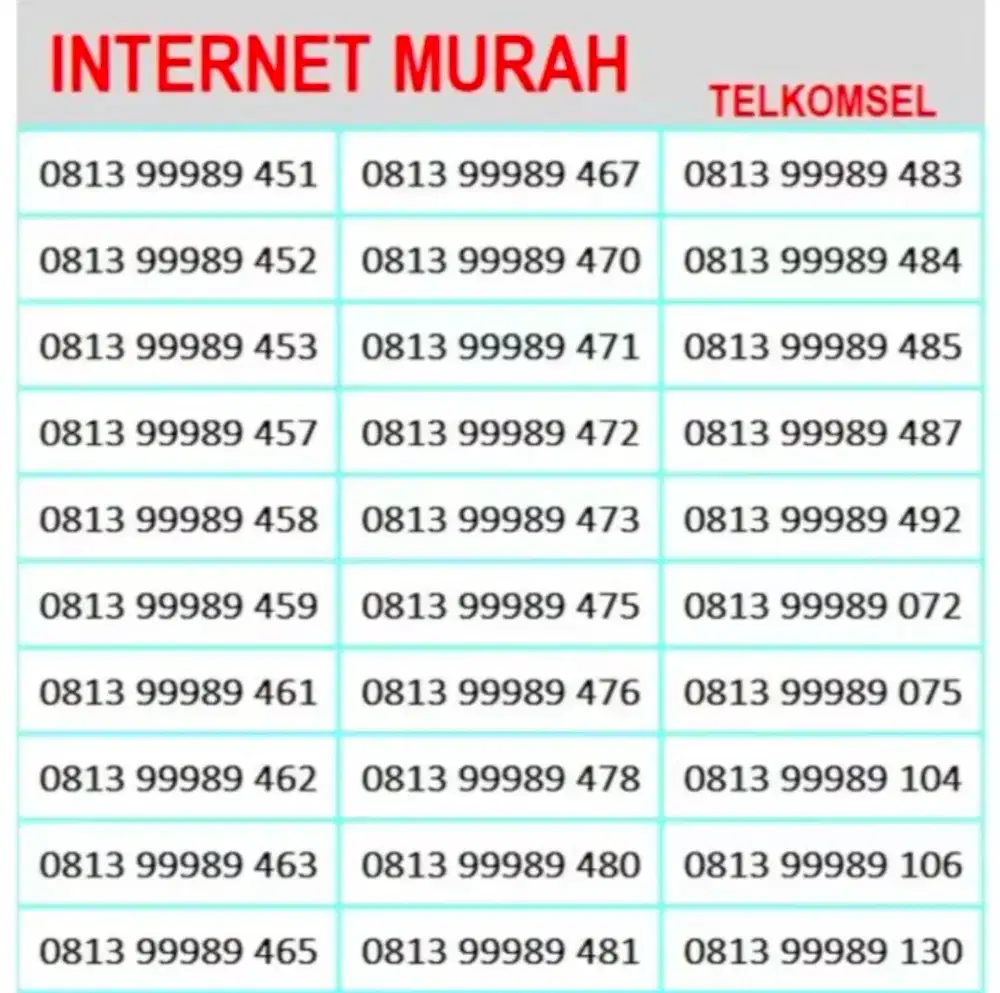Cek Kartu Perdana Nomor Cantik Telkomsel Sakti Combo 4G Suport 5G #