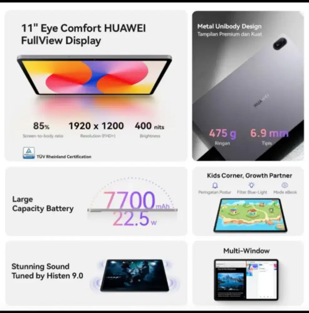 Huawei MatePad SE 11 [6+128GB] | 7700 mAh | 2K Eye Comfort Display