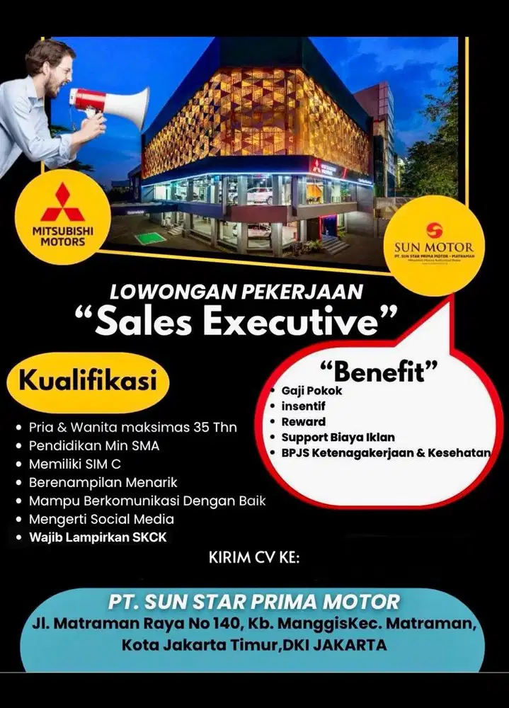 Dibutuhkan Sales Mobil
