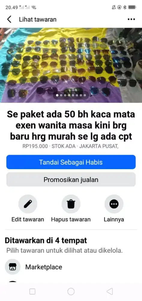 Se paket ada 50 kaca mata exen wanita masa kini brg baru hrg murah