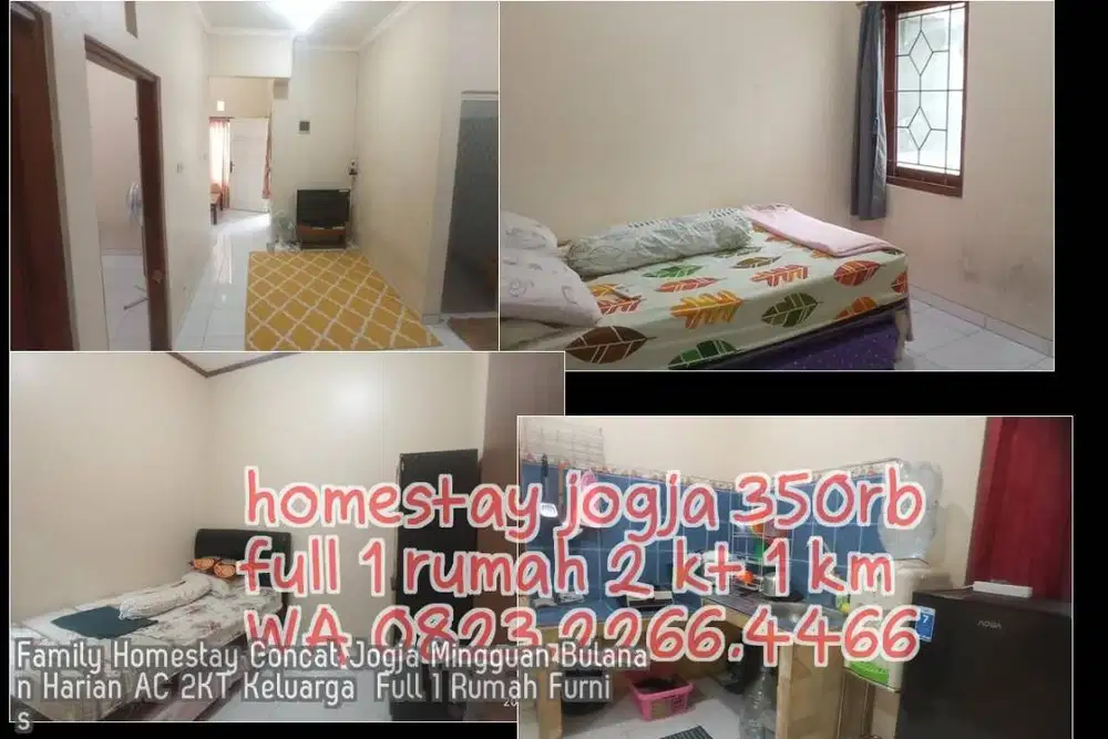 Family Homestay Concat Jogja Mingguan Bulanan Harian AC 2KT Keluarga
