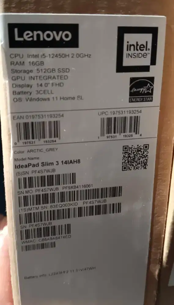 Lenovo ldeaPad Slim 3-14IAH8 intel Core i5-12450H I RAM 16GB SSD 512GB