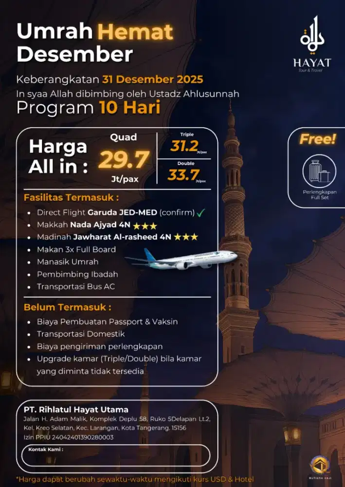 Umrah murah bulan Desember 2025