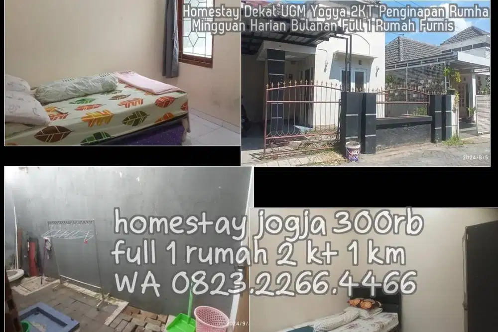 Homestay Dekat UGM Yogya 2KT Penginapan Rumha  Mingguan Harian Bulanan