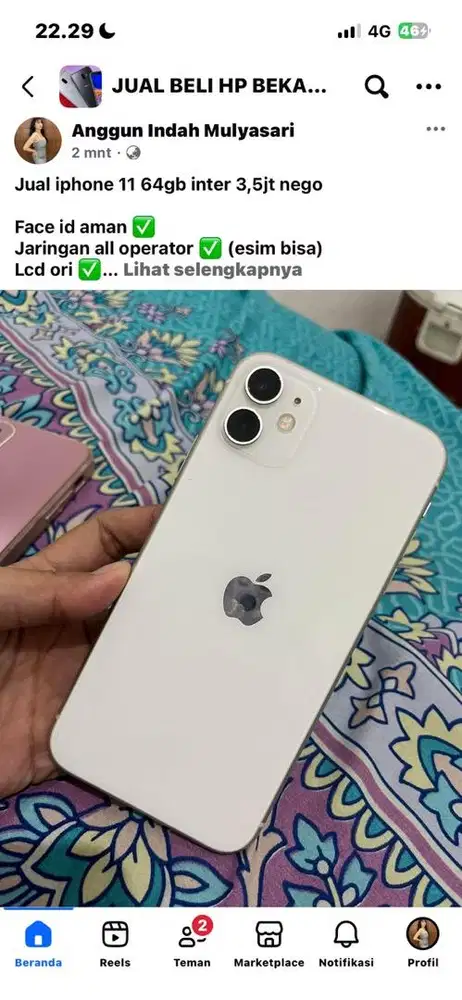 Ip 11 64gb inter 3,5jt nego