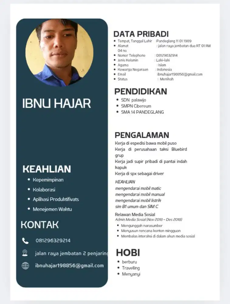 CARI LOWONGAN KERJA MODAL  SIM  C DAN B1 UMUM PRIBADI TRUK OK