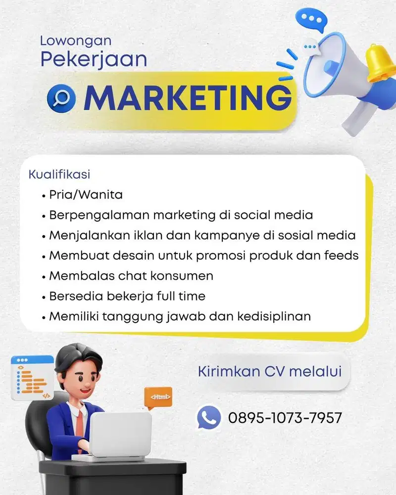 Dicari marketing pengalaman