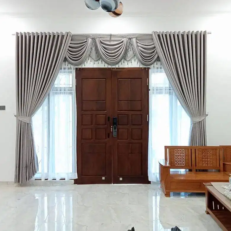 Pesan Gorden Blackout Pasang Sekat Klinik Hordeng Pintu Gordyn Vitrase