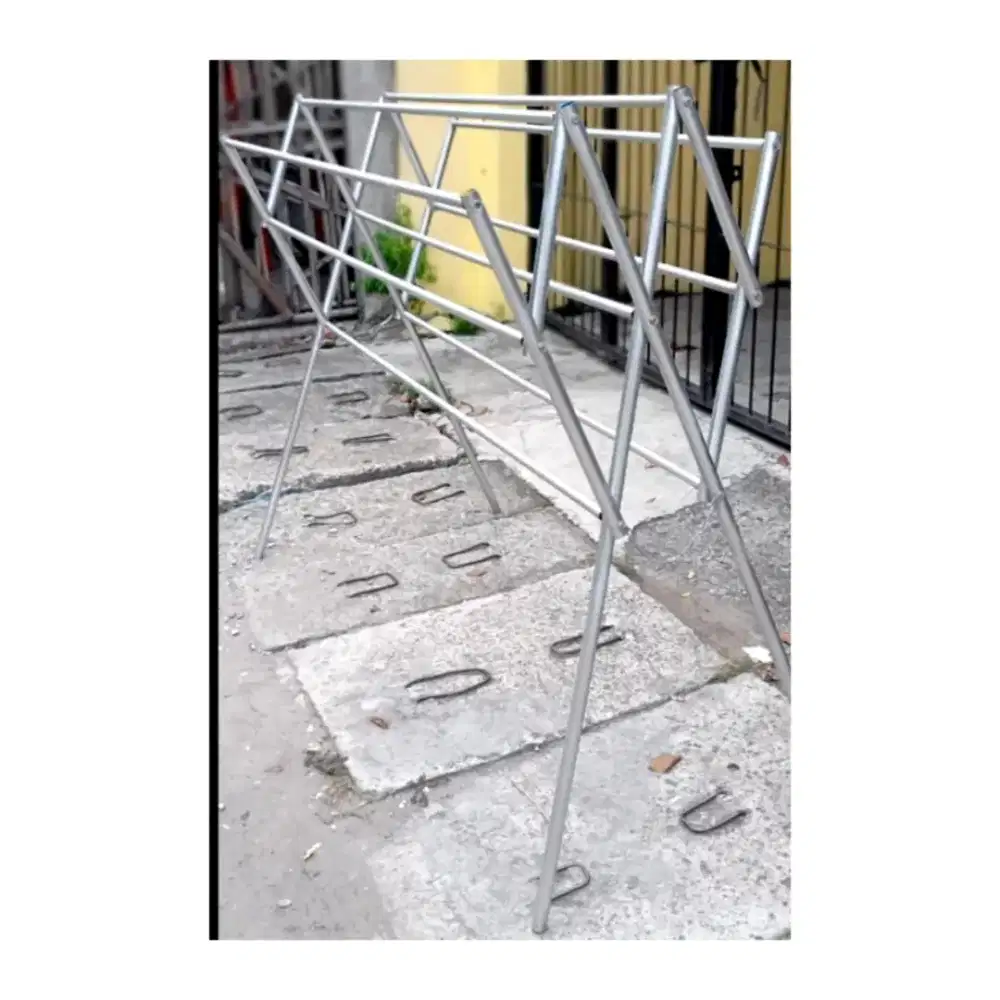 CUCI GUDANG! Jemuran baju ABU-ABU jemuran lipat alumunium anti karat