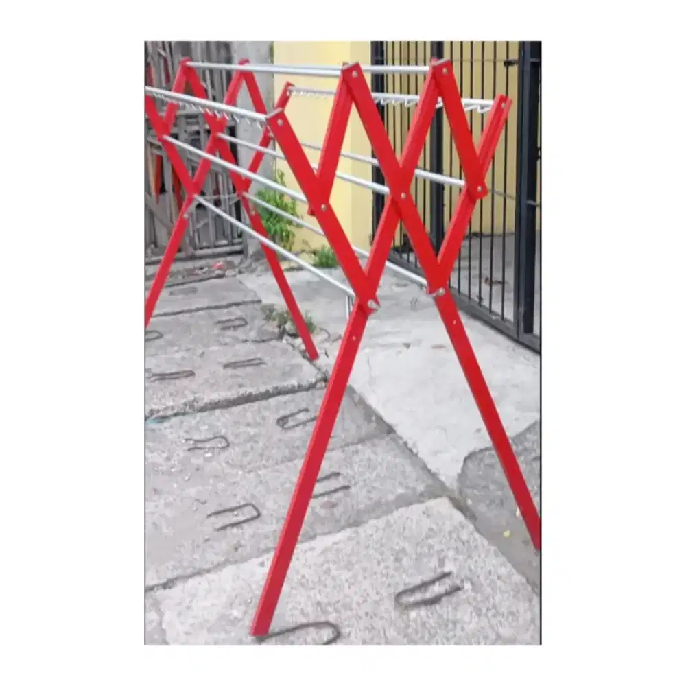 OBRAL! Jemuran baju MERAH jemuran lipat alumunium kokoh anti karat