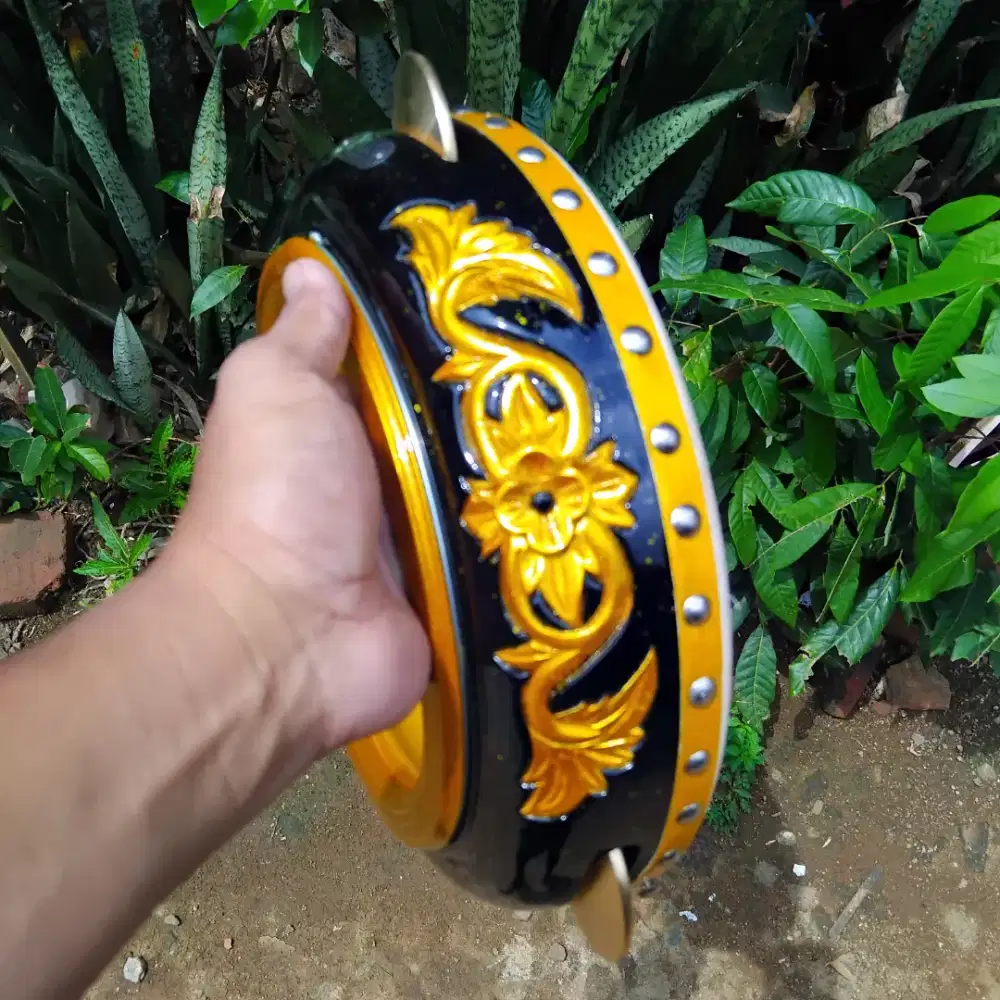 Rebana Hadroh Terbang ukur 30cm motif ukir castem