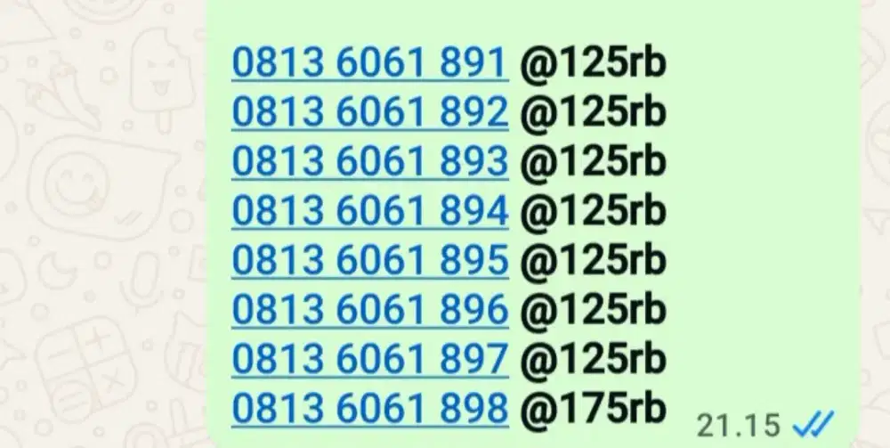 Kartu simpati 11 dijit kepala 606