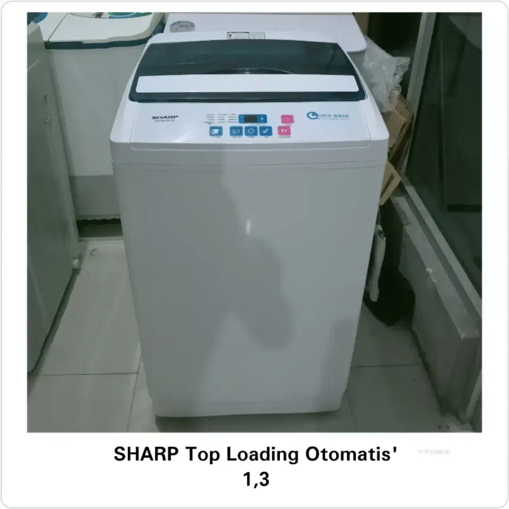Mesin cuci 1 tabung otomatis Sharp 8kg