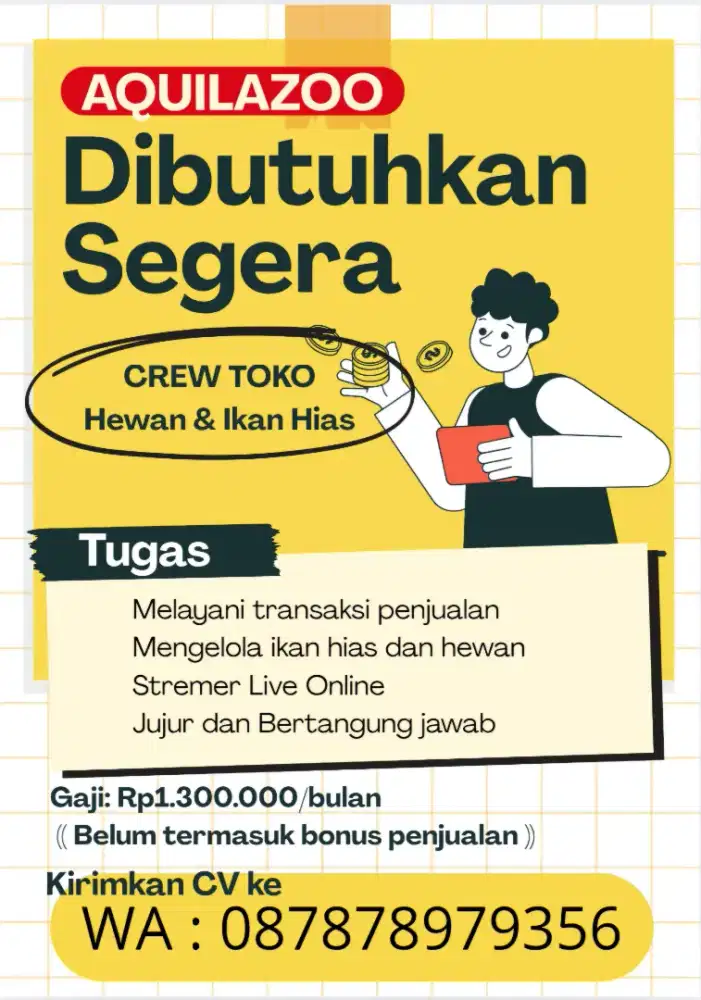 Dibutuhkan Penjaga Toko Hewan