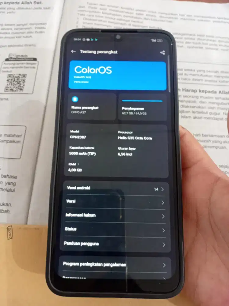 Oppo A57 ram 4+4/64 hp only