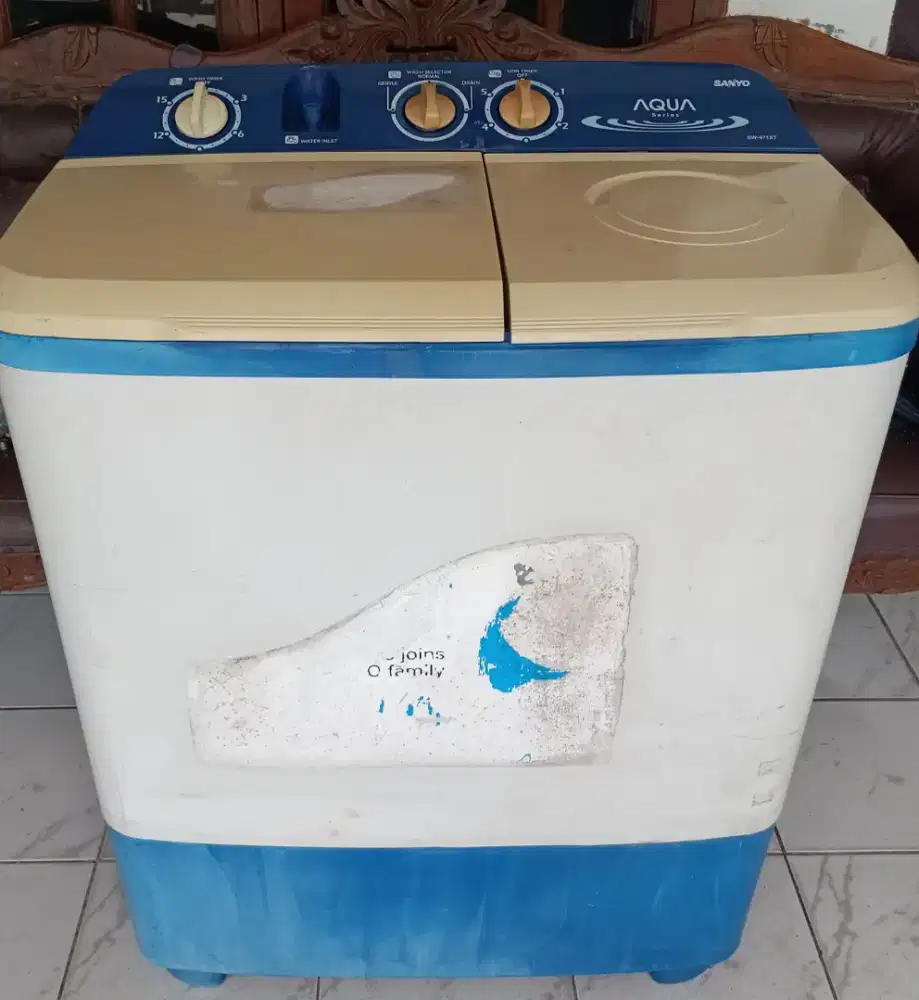 Mesin Cuci 2 Tabung Normal Siap Pakai