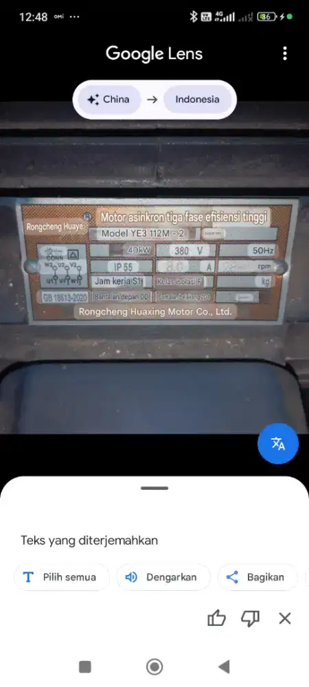 Dinamo penggerak 3 HP 2890 rpm