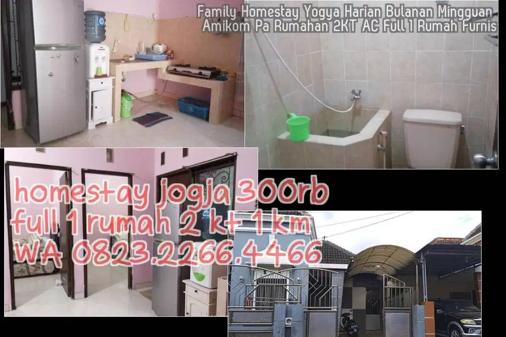 Family Homestay Yogya Harian Bulanan Mingguan Amikom Pa Rumahan 2KT AC